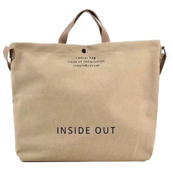 Unbranded Handbags - NIP Large Beige Canvas Shoulder Bag